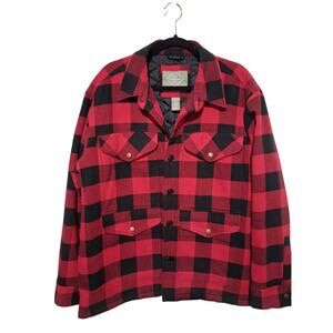 St Johns Bay Menssize XL Buffalo Plaid Outdoor Lined Shacket Lumber Jack Gorp